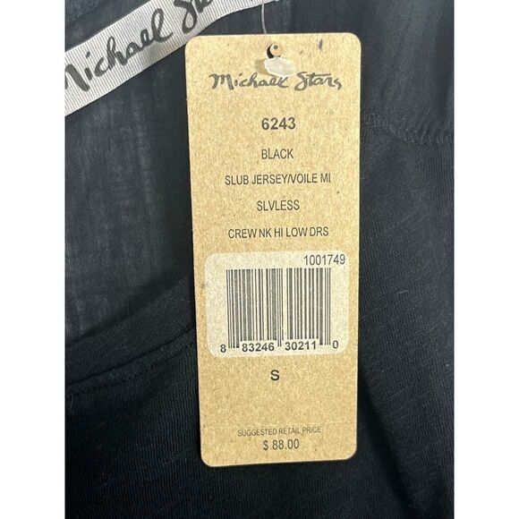 Michael Stars Small Dress Black Slub Jersey Sleeveless New Minimal Capsule - Picture 5 of 13